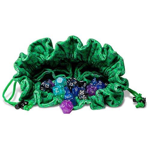 Fanroll - Green Dragon Scales - Velvet Compartment - Dice Bag (9527562043639)