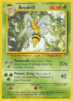 Base Set - 017/102 : Beedrill (Non Holo) (Unlimited) (14876243034493)