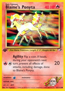 Gym Heroes - 1st Edition - 63/132 : Blaine's Ponyta (Non Holo) (7972740202743)