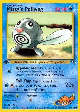 Gym Heroes - 1st Edition - 087/132 : Misty's Poliwag (Non Holo) (7964581069047)