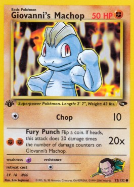 Gym Challenge - 1st Edition - 072/132 : Giovanni's Machop (Non Holo) (14842306822525)