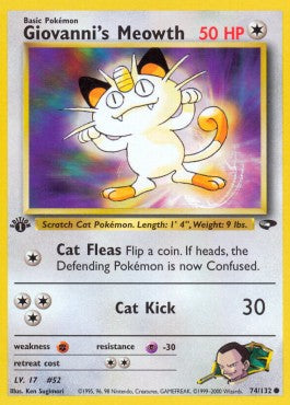 Gym Challenge - 1st Edition - 074/132 : Giovanni's Meowth (Non Holo) (14842306363773)