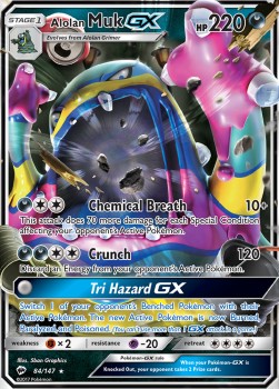 SUN AND MOON, Burning Shadows - 084/147 : Alolan Muk GX (Half Art) (9540470800631)