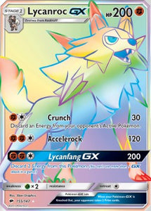 SUN AND MOON, Burning Shadows - 155/147 : Lycanroc GX (Rainbow Rare) (14834178097533)