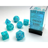 Chessex - Cirrus Polyhedral 7 Dice Set - Aqua w/Silver
