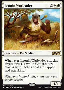 MTG - Core Set 2019 - 023/280 : Leonin Warleader (Non Foil) (9508735090935)