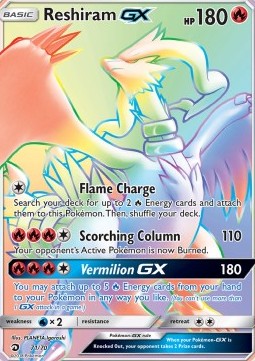 SUN AND MOON, Dragon Majesty - 071/70 : Reshiram GX (Rainbow Rare) (14925579354493)