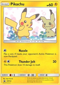 SUN AND MOON, Black Star Promo - SM162 : Pikachu (Holo) (9542111625463)