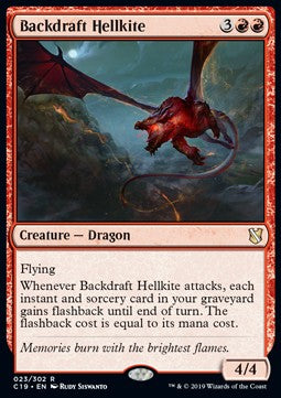 MTG - Commander 2019 - 023/302 : Backdraft Hellkite (Non Foil) (9519113797879)