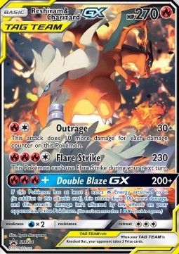 SUN AND MOON, Black Star Promo - SM201 : Reshiram & Charizard GX (Full Art) (14846162796925)