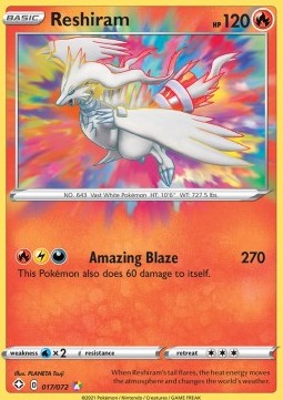 SWORD AND SHIELD, Shining Fates - 017/185 : Reshiram (Amazing Rare) (8410320142583)