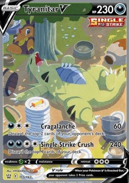 SWORD AND SHIELD, Battle Styles - 155/163 : Tyranitar V (Alternate Art)