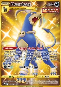 SWORD AND SHIELD, Battle Styles - 179/163 : Houndoom (Secret Rare) (14925659963773)