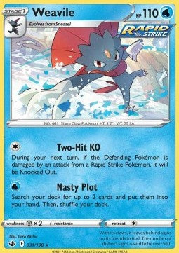 SWORD AND SHIELD, Chilling Reign - 031/163 : Weavile (Reverse Holo) (8037260525815)