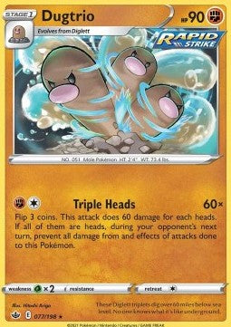 SWORD AND SHIELD, Chilling Reign - 077/163 : Dugtrio (Reverse Holo) (8037267800311)