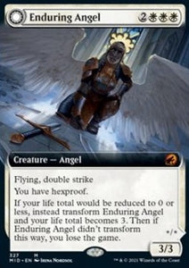 MTG - Innistrad: Midnight Hunt - 327 : Enduring Angel // Angelic Enforcer (Foil) (Borderless) (8052222591223)