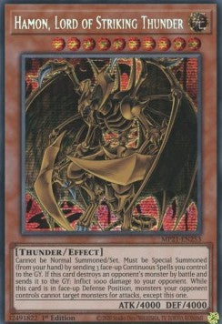 YGO - 2021 Tin of Ancient Battles - MP21-EN253 : Hamon, Lord of Striking Thunder (Secret Rare) - 1st Edition (8079544189175)