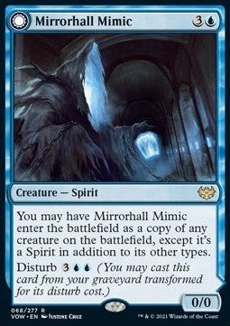 MTG - Innistrad: Crimson Vow - 068/277 : Mirrorhall Mimic // Ghastly Mimicry (Foil) (8071662993655)