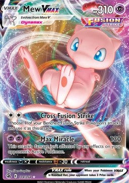 SWORD AND SHIELD, Fusion Strike - 114/264 : Mew VMAX (Full Art) (8092224913655)