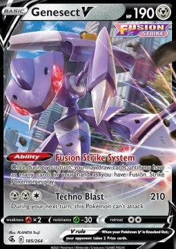 SWORD AND SHIELD, Fusion Strike - 185/264 : Genesect V (Half Art) (8061032923383)