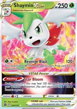 SWORD AND SHIELD, Brilliant Stars - 014/172 : Shaymin VSTAR (Half Art) (14834136023421)