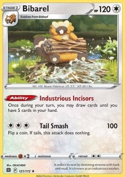 SWORD AND SHIELD, Brilliant Stars - 121/172 : Bibarel (Non Holo)