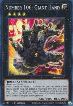 YGO - Legendary Duelists: Duels From the Deep - LED9-EN053 : Number 106: Giant Hand (Super Rare) - 1st Edition (8064464158967)
