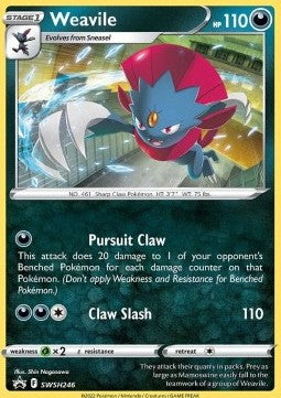 SWORD AND SHIELD, Black Star Promo - SWSH246 : Weavile (Holo) (9534295507191)