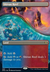 MTG - Dominaria United - 0380 : Shivan Reef (Foil) (Borderless) (8052203421943)