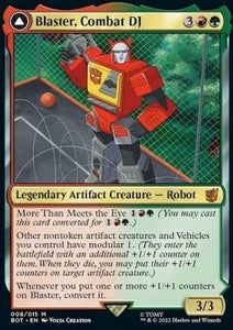 MTG - Universes Beyond: Transformers - 008 : Blaster, Combat DJ // Blaster, Morale Booster (Non Foil) (9506146844919)