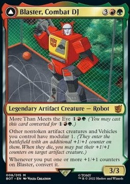 MTG - Universes Beyond: Transformers - 008 : Blaster, Combat DJ // Blaster, Morale Booster (Non Foil) (9506146844919)