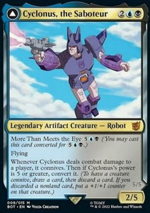 MTG - Universes Beyond: Transformers - 009 : Cyclonus, the Saboteur // Cyclonus, Cybertronian Fighter (Non Foil) (9506149794039)