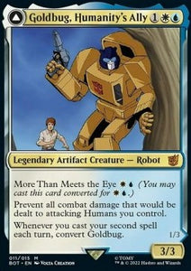 MTG - Universes Beyond: Transformers - 011 : Goldbug, Humanity's Ally // Goldbug, Scrappy Scout (Non Foil) (9506149105911)