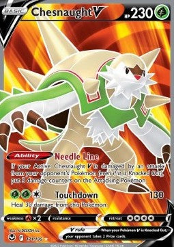 SWORD AND SHIELD, Silver Tempest - 171/195 : Chesnaught V (Full Art) (9534425170167)