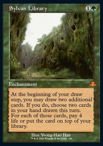 MTG - Dominaria Remastered - 350 : Sylvan Library (Retro Frame) (Non Foil) (8070321963255)