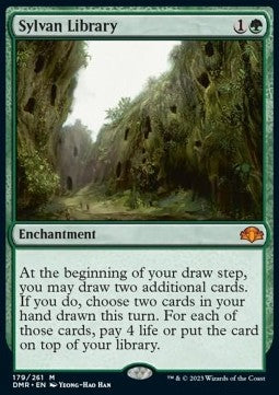 MTG - Dominaria Remastered - 179/261 : Sylvan Library (Foil) (8070327632119)