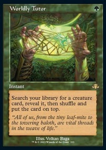 MTG - Dominaria Remastered - 353 : Worldly Tutor (Non Foil) (Retro Frame) (8105141076215)