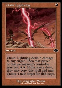 MTG - Dominaria Remastered - 316 : Chain Lightning (Retro Frame) (Non Foil) (8345634439415)