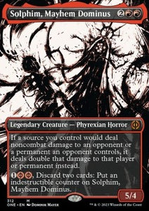 MTG - Phyrexia: All Will Be One - 312 : Solphim, Mayhem Dominus (Borderless) (Non Foil) (14894462599549)