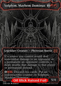 MTG - Phyrexia: All Will Be One - 354 : Solphim, Mayhem Dominus (Borderless) (Oil Slick Raised Foil) (14894414430589)