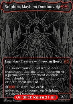 MTG - Phyrexia: All Will Be One - 354 : Solphim, Mayhem Dominus (Borderless) (Oil Slick Raised Foil) (14894414430589)