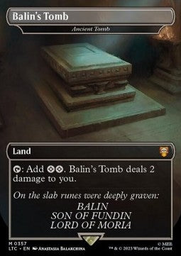 MTG - LOTR: Tales of Middle Earth - Commander - 0357 : Balin's Tomb - Ancient Tomb (Borderless) (7967758582007)