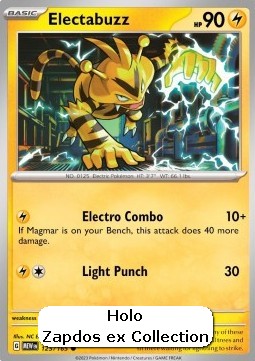 SCARLET AND VIOLET, Pokemon 151 - 125/165 : Electabuzz (Cosmos Holo) (7983222784247)