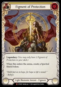 Flesh & Blood - Dusk till Dawn - DTD007 : Figment of Protection // Aegis, Archangel of Protection (Yellow) (Non Foil) (8283141210359)