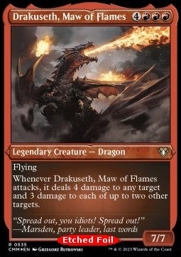 MTG - Commander Masters: Extras - 0535 : Drakuseth, Maw of Flames (Etched Foil) (8001882587383)