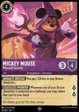 Disney Lorcana - The First Chapter - 051/204 : Mickey Mouse - Wayward Sorcerer (Non Holo) (7970253209847)