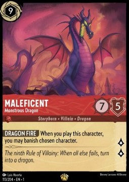 Disney Lorcana - The First Chapter - 113/204 : Maleficent - Monstrous Dragon (Non Holo) (8092139290871)