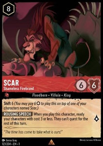 Disney Lorcana - The First Chapter - 123/204 : Scar - Shameless Firebrand (Holo) (7970257600759)