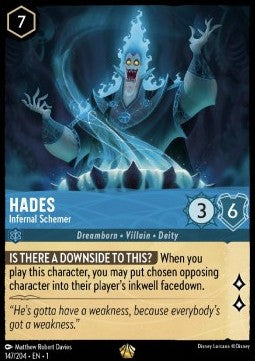 Disney Lorcana - The First Chapter - 147/204 : Hades - Infernal Schemer (Non Holo) (8017289281783)