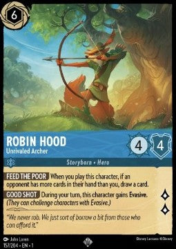 Disney Lorcana - The First Chapter - 157/204 : Robin Hood - Unrivaled Archer (Non Holo) (7970254717175)